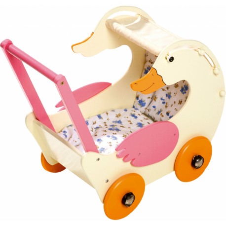 Drevený kočík pre bábiky ECO TOYS - ružový
