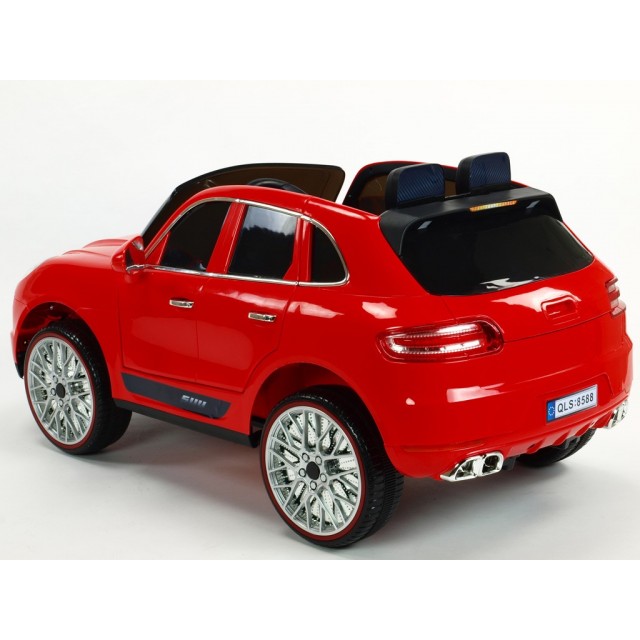 BMW X6 s 2,4G bluetooth DO, EVA kolesami, otváracími dverami,12V, čalunenou vyšívanou sedačkou, lakované čiernou farbou