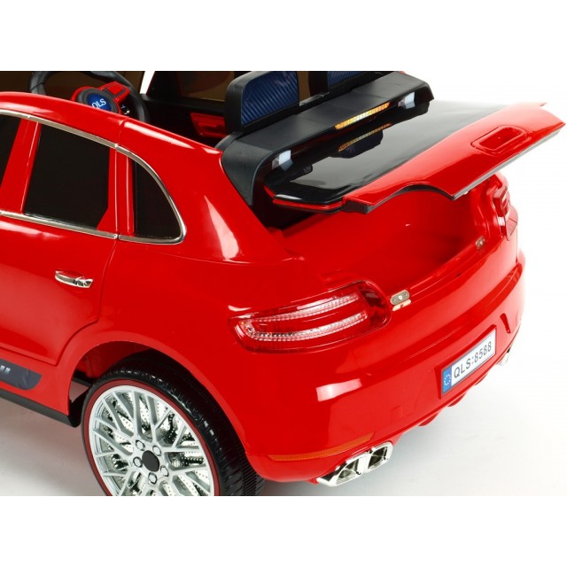 BMW X6 s 2,4G bluetooth DO, EVA kolesami, otváracími dverami,12V, čalunenou vyšívanou sedačkou, lakované čiernou farbou