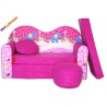 Rozkladacia sedačka tvarovaná ZOO ružová