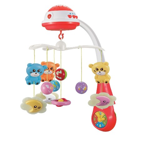 Kolotoč nad postieľku so svetelným projektorom Baby Mix Medvedíky