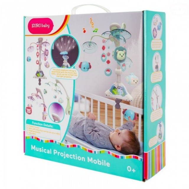 Kolotoč nad postieľku so svetelným projektorom Baby Mix Medvedíky