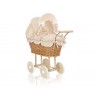 Prútený kočík pre bábiky prírodný