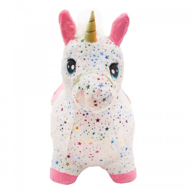 Plyšový skákací jednorožec so zvukom