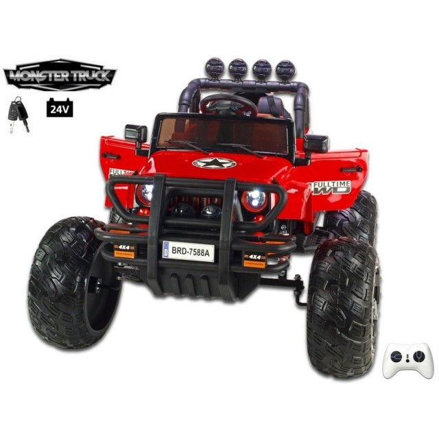 Ford Ranger Monster Truck 4x4, EVA kolesá, 2,4G DO, bluetooth, FM, USB, TF, otváracie dvere a kapota, čierna metalíza