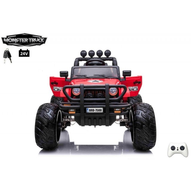 Ford Ranger Monster Truck 4x4, EVA kolesá, 2,4G DO, bluetooth, FM, USB, TF, otváracie dvere a kapota, čierna metalíza