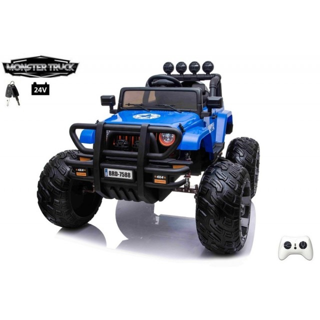 Ford Ranger Monster Truck 4x4, EVA kolesá, 2,4G DO, bluetooth, FM, USB, TF, otváracie dvere a kapota, čierna metalíza