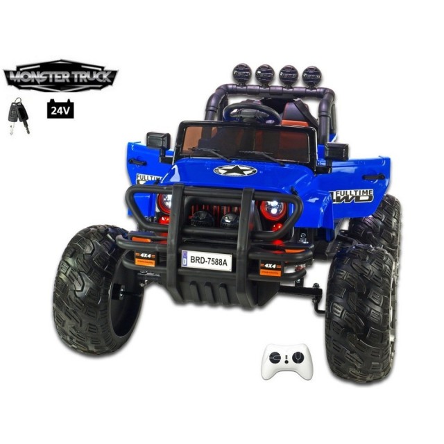 Ford Ranger Monster Truck 4x4, EVA kolesá, 2,4G DO, bluetooth, FM, USB, TF, otváracie dvere a kapota, čierna metalíza