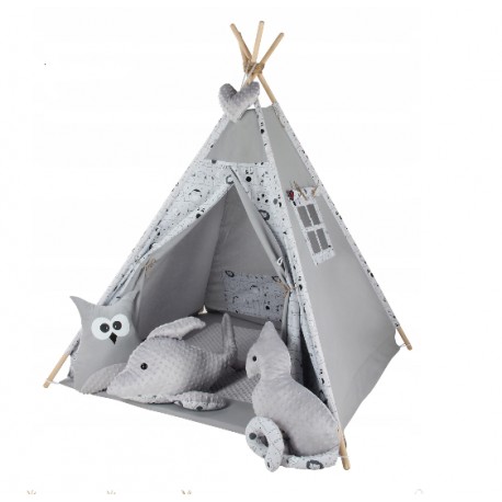 Dětský stan TÝPÍ varianta puntíky na růžovém