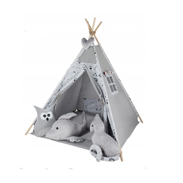 Dětský stan TÝPÍ varianta puntíky na růžovém