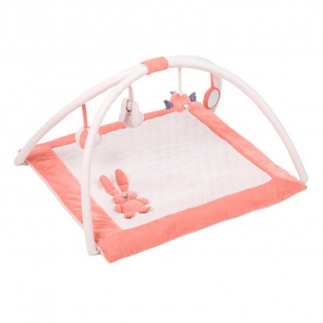 Deka na hranie 4 hračky zajačik Lapidou pink