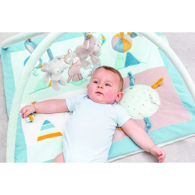 Deka na hranie 4 hračky zajačik Lapidou pink