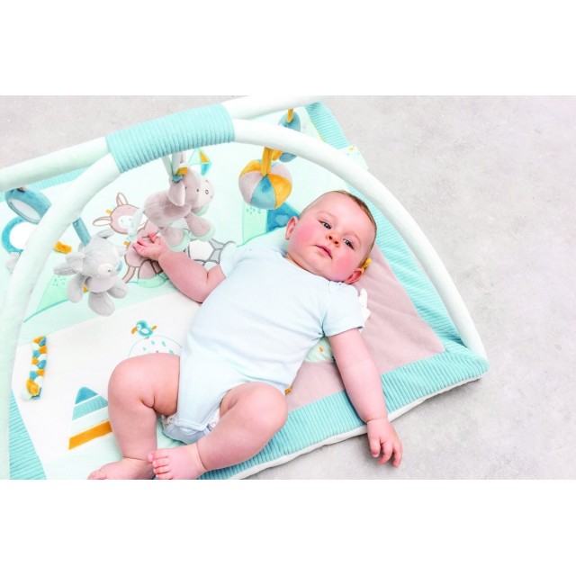 Deka na hranie 4 hračky zajačik Lapidou pink