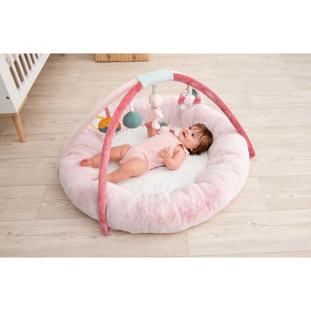 Deka na hranie 4 hračky zajačik Lapidou pink