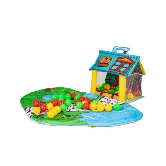 Vzdelávaciá hracia deka s 30 loptičkami ECO TOYS - Korytnačka