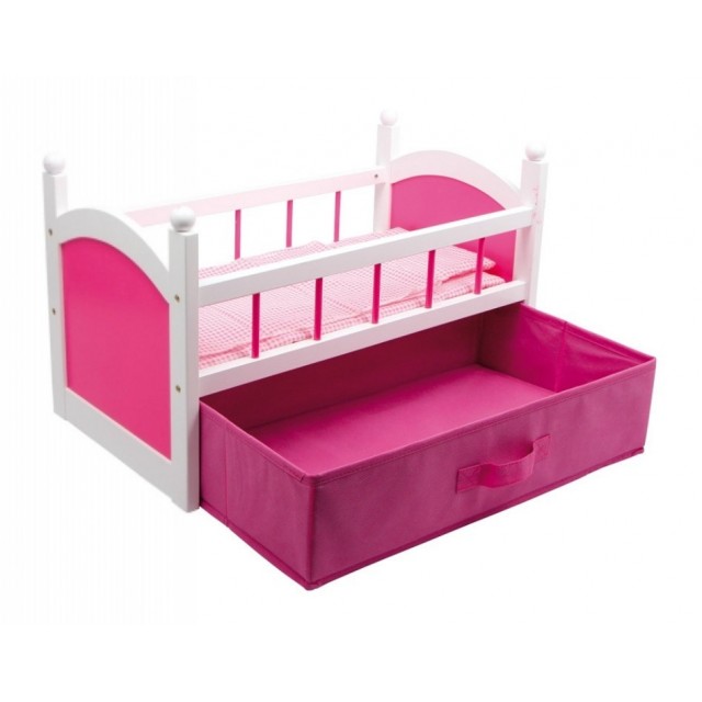 Drevená postieľka pre bábiky