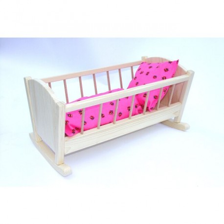 Drevená kolíska pre bábiky prírodná