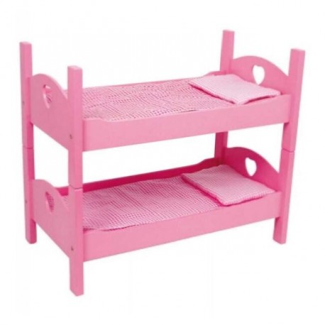 Vysoká postieľka pre bábiku so stolom biela