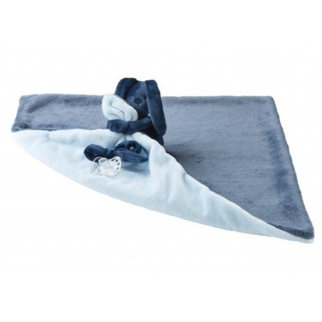 Deka plyšová s maznáčikom LAPIDOU navy blue-light blue 48cm x 48cm