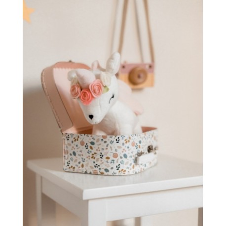 Plyšová srnka s kvetinkami 24 cm