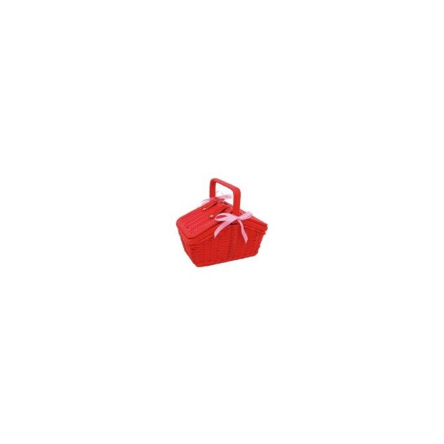 Detský piknikový kufor červený s bodkami