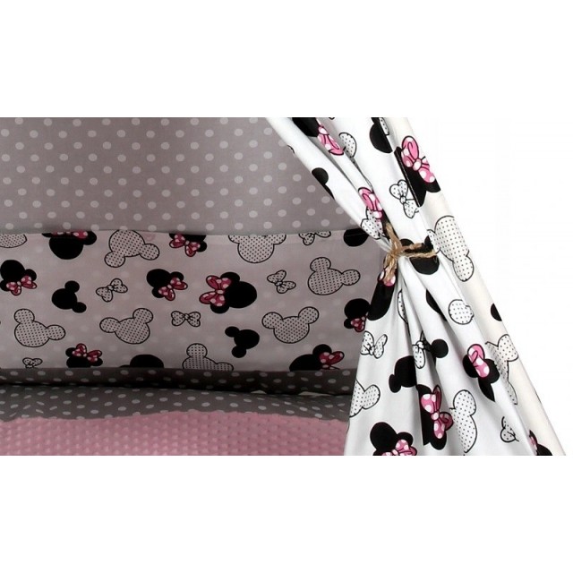 Dětský stan TÝPÍ varianta puntíky na růžovém