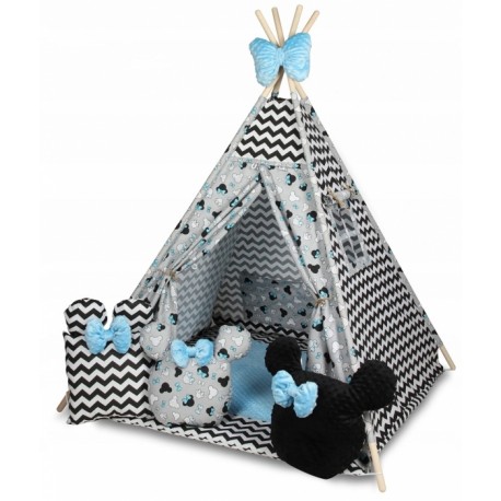 Dětský stan TÝPÍ varianta puntíky na růžovém