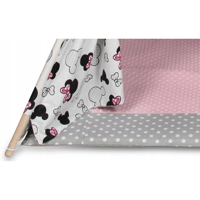 Dětský stan TÝPÍ varianta puntíky na růžovém