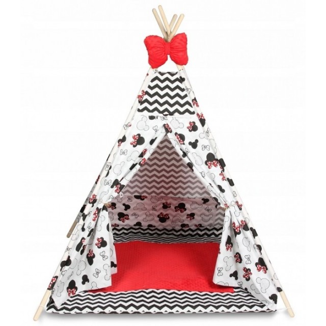 Dětský stan TÝPÍ varianta puntíky na růžovém