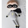 Handrová bábika Metoo XL s uškami v sivých šatičkách, 70cm