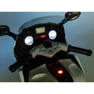 Závodná motorka 12V biela