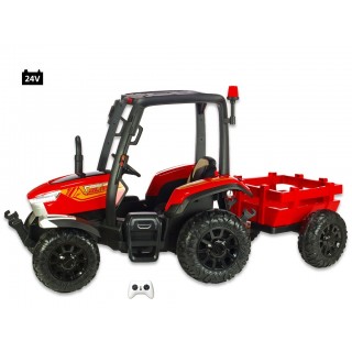Elektrický traktor Blast s kabínou a vlekom 24V, 2x200W