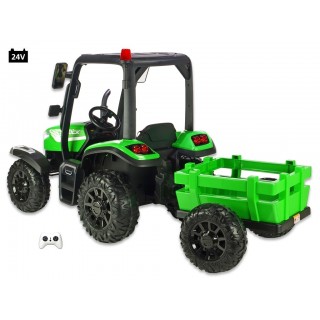 Elektrický traktor Blast s kabínou a vlekom 24V, 2x200W