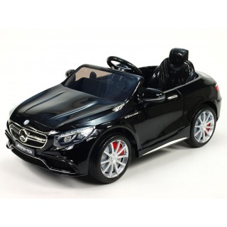 Mercedes - Benz S63 AMG, s 2.4G DO, pérovaním obidvoch náprav, EVA kolesami,12V, lakovaný čierny