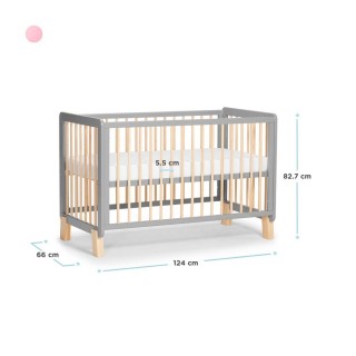 KINDERKRAFT Postieľka drevená so zábranou Lunky Grey