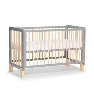 KINDERKRAFT Postieľka drevená so zábranou Lunky Grey