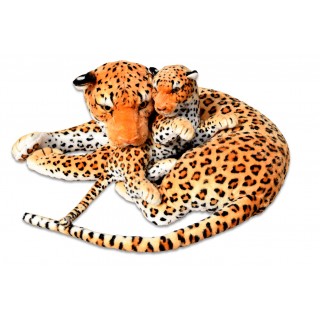 Plyšová leopardia mama s mláďaťom