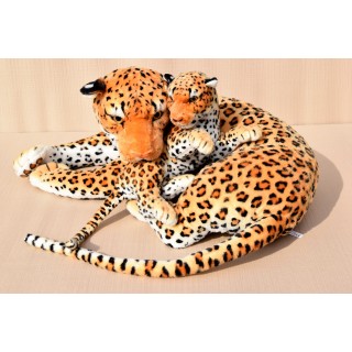 Plyšová leopardia mama s mláďaťom