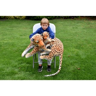 Plyšová leopardia mama s mláďaťom