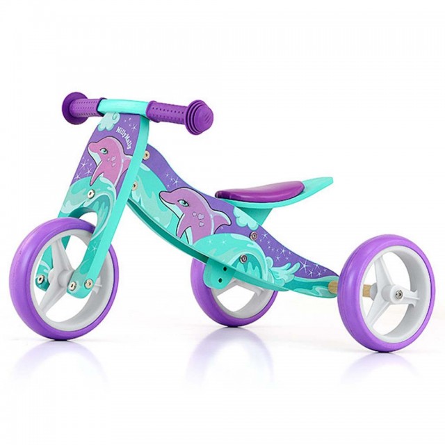 Detské multifunkčné odrážadlo bicykel Milly Mally JAKE Dolphin