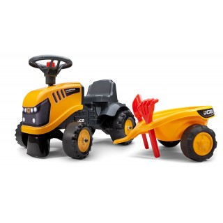Odrážadlo JCB traktor 215 s vozíkom a náradím