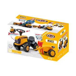 Odrážadlo JCB traktor 215 s vozíkom a náradím