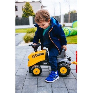 Odrážadlo JCB traktor 215 s vozíkom a náradím