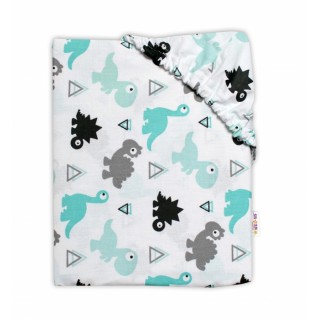 Detské bavlnené prestieradlo do postieľky - Dinosauri