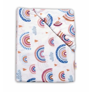 Detské bavlnené prestieradlo do postieľky - Dúha pastelová
