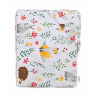 Detské bavlnené prestieradlo do postieľky -  Kamaráti lúky