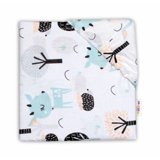 Detské bavlnené prestieradlo do postieľky - Srncekovia