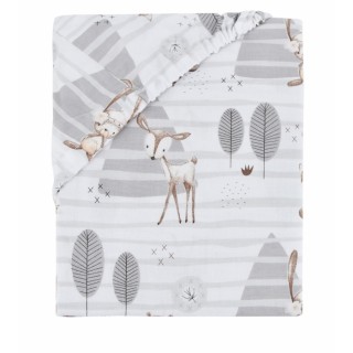 Detské bavlnené prestieradlo do postieľky - Zvieratka v lese