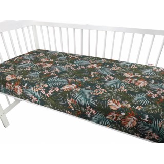 Detské bavlnené prestieradlo do postieľky - Papagáj