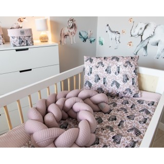 Mantinel pletený vrkoč Vafel - Zebra